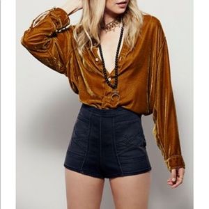 Free People high waisted “Radar Love” jean shorts